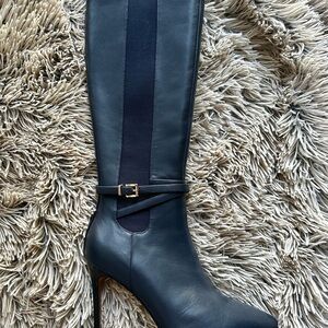 Elegant Navy Blue Knee-High Women's Boots